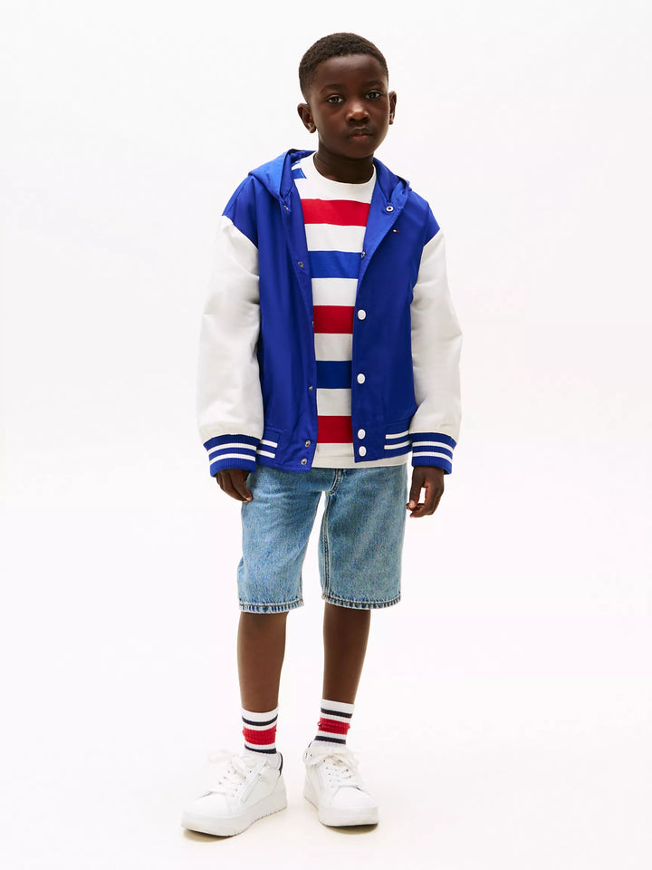 Tommy Hilfiger Kids' Back Logo Hooded Bomber Jacket