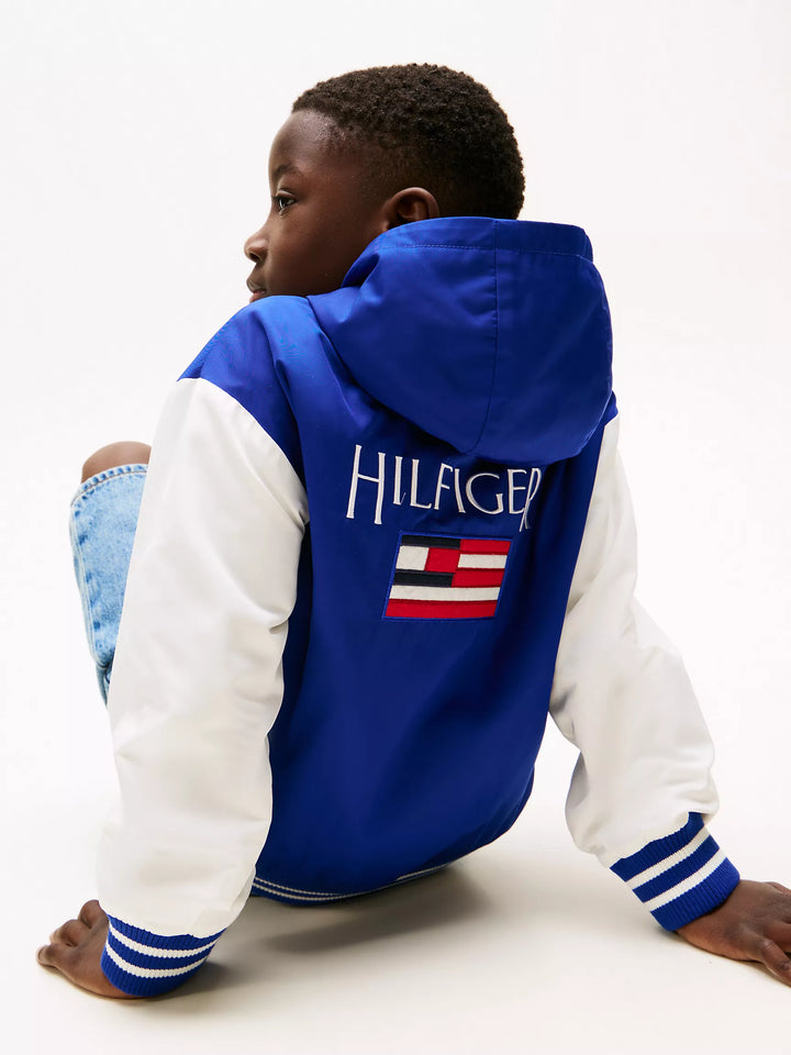 Tommy Hilfiger Kids' Back Logo Hooded Bomber Jacket