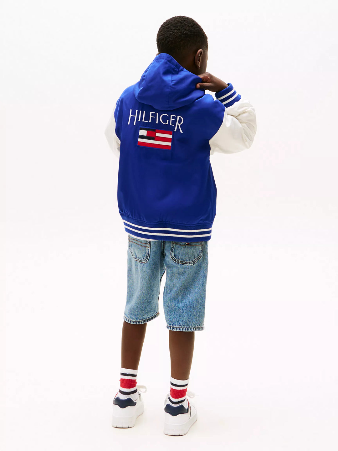 Tommy Hilfiger Kids' Back Logo Hooded Bomber Jacket