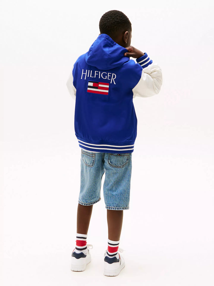 Tommy Hilfiger Kids' Back Logo Hooded Bomber Jacket