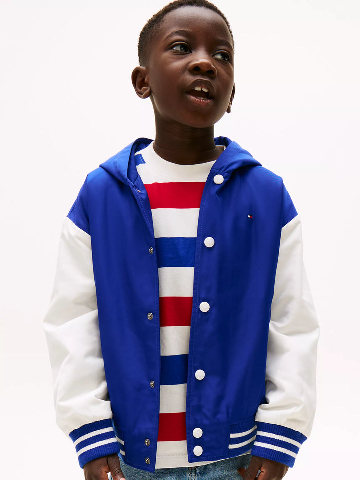 Tommy Hilfiger Kids' Back Logo Hooded Bomber Jacket