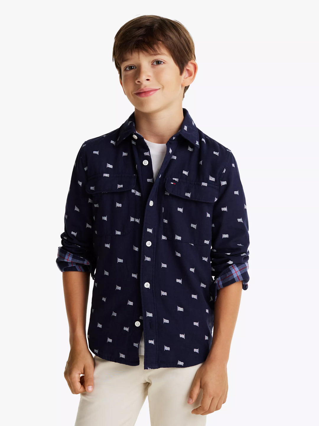 Tommy Hilfiger Kids' Flag Double Cloth Shirt