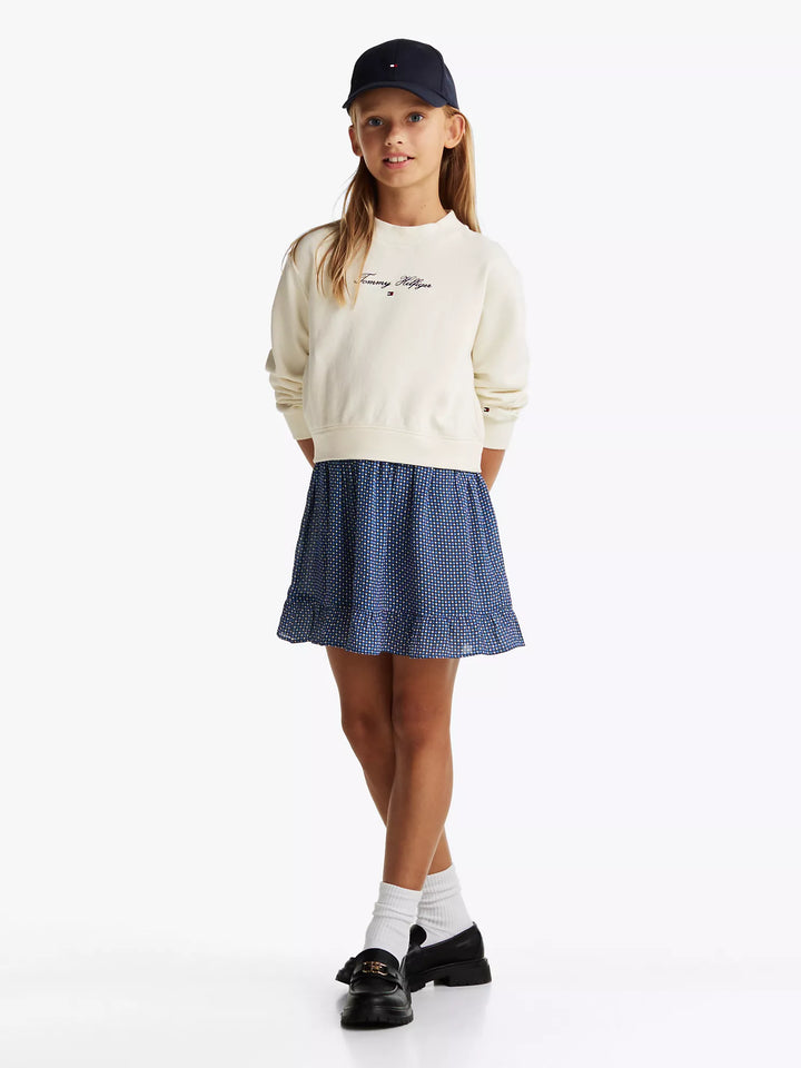 Tommy Hilfiger Kids' Floral Skirt And Sweatshirt Dress