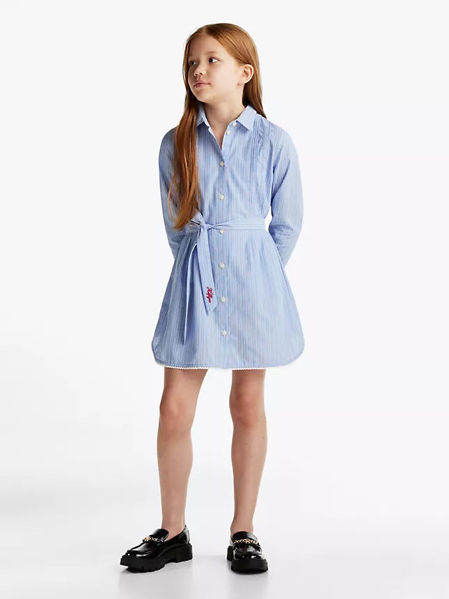 Tommy Hilfiger Kids' Long-Sleeve Stripe Shirtdress
