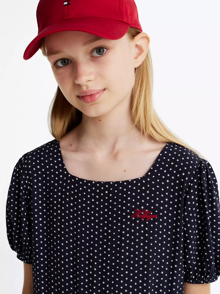 Tommy Hilfiger Kids' Star Print Tiered Dress