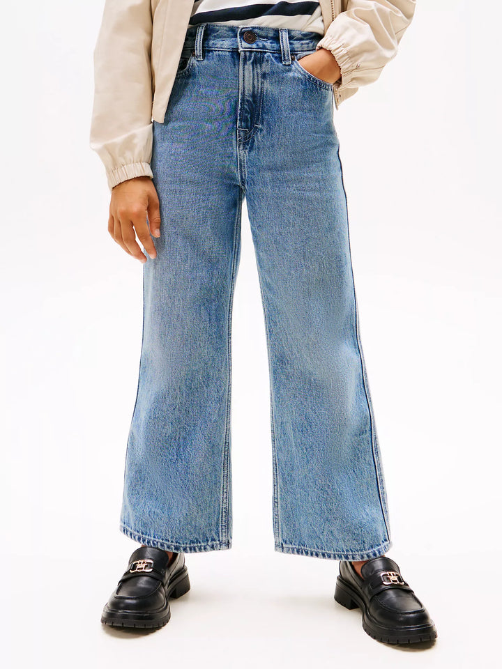 Tommy Hilfiger Kids' High Rise Wide-Leg Jean