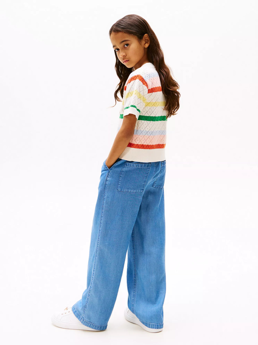 Tommy Hilfiger Kids' V-Neck Crochet Cardigan