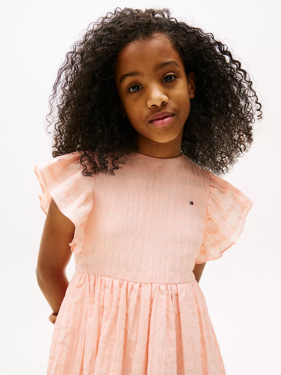 Tommy Hilfiger Kids' Textured Flutter-Sleeve Dress