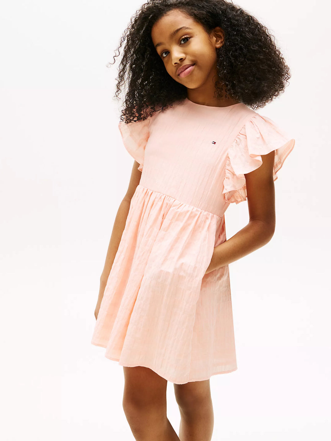 Tommy Hilfiger Kids' Textured Flutter-Sleeve Dress