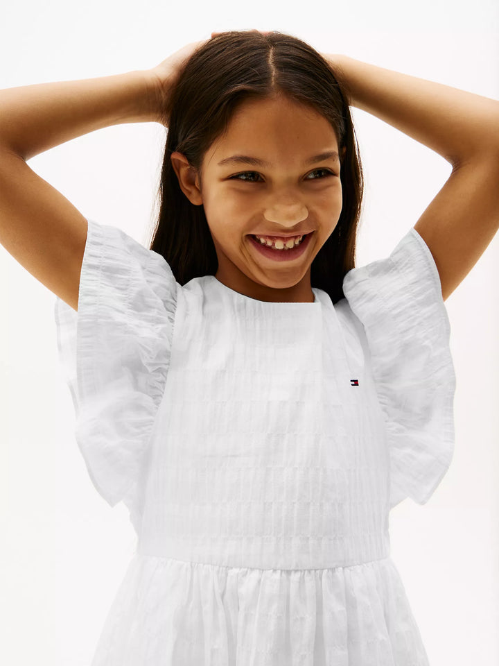 Tommy Hilfiger Kids' Textured Flutter-Sleeve Dress