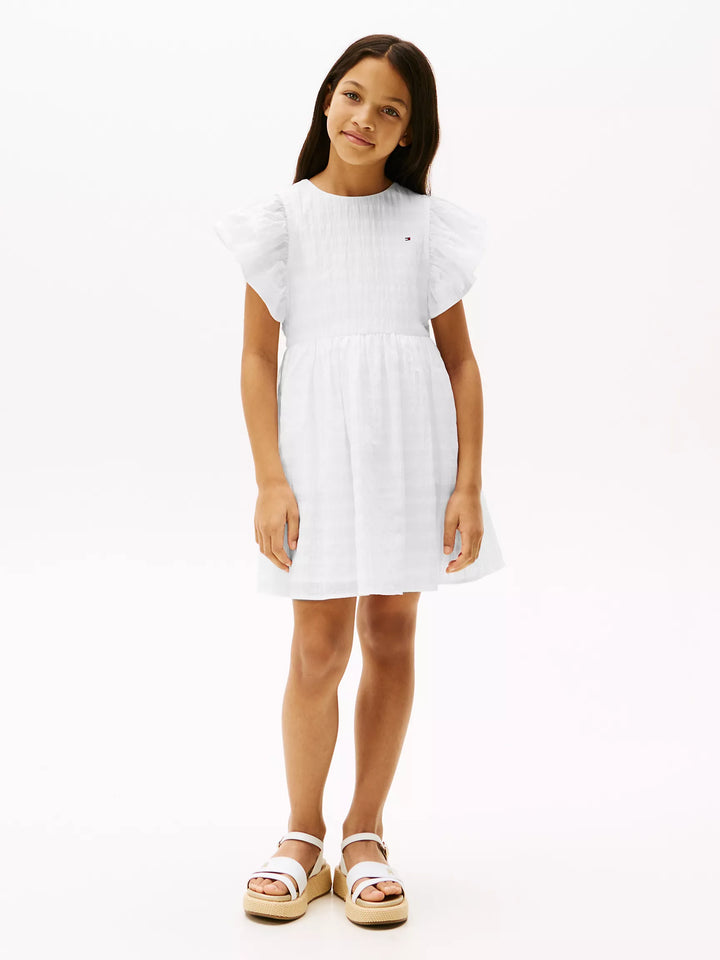Tommy Hilfiger Kids' Textured Flutter-Sleeve Dress