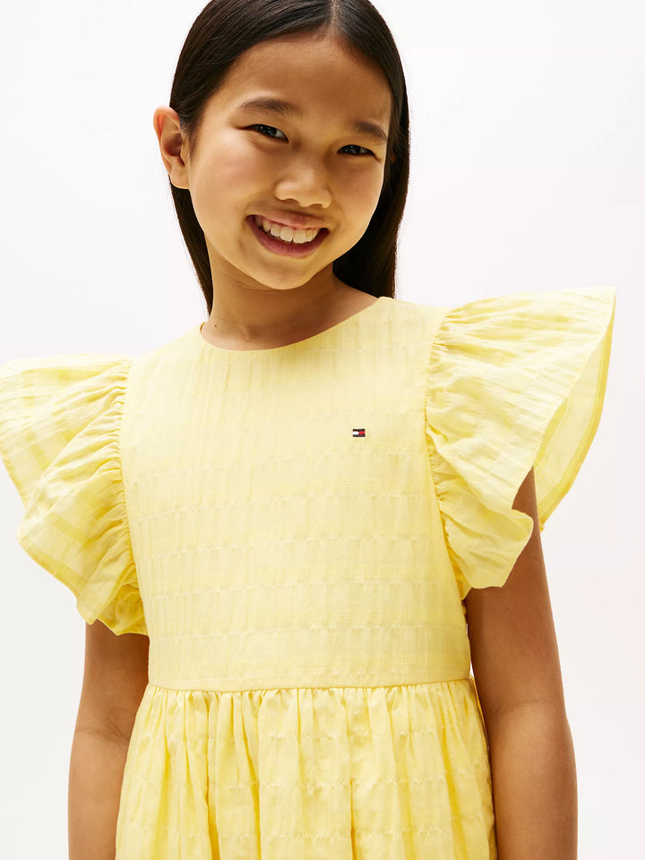 Tommy Hilfiger Kids' Textured Flutter-Sleeve Dress