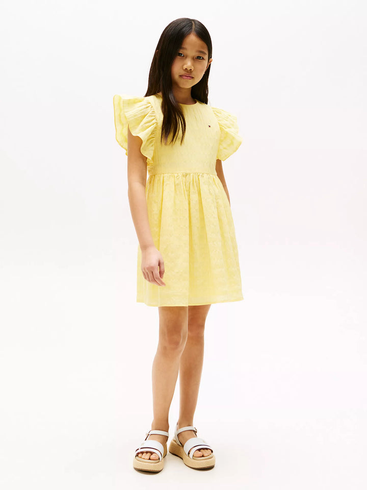 Tommy Hilfiger Kids' Textured Flutter-Sleeve Dress