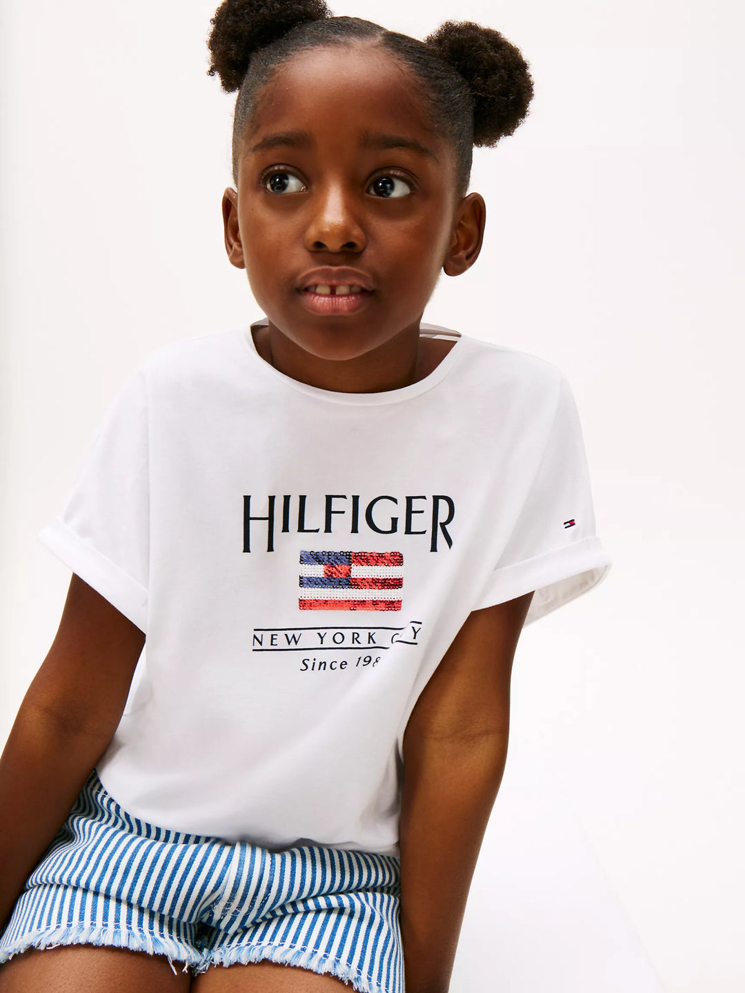 Tommy Hilfiger Kids' Hilfiger Sequin Flag T-Shirt