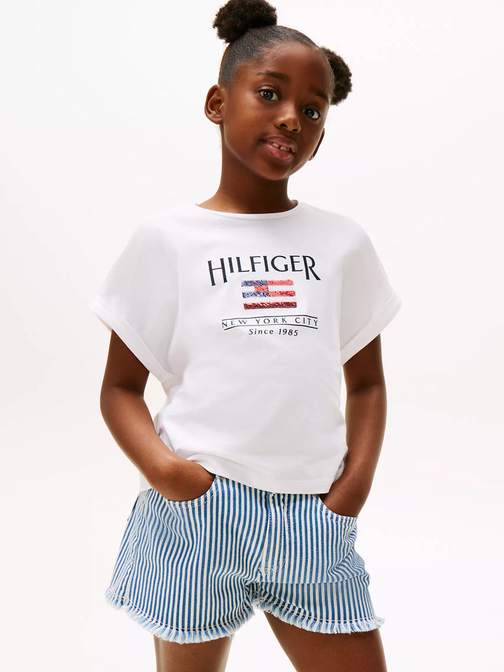 Tommy Hilfiger Kids' Hilfiger Sequin Flag T-Shirt