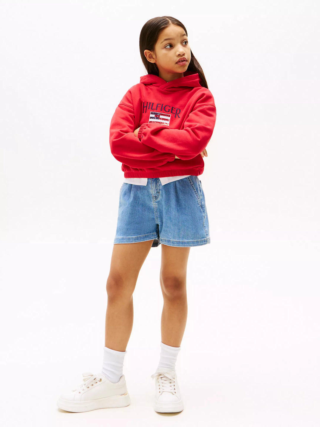 Tommy Hilfiger Kids' Sequin Flag Logo Hoodie