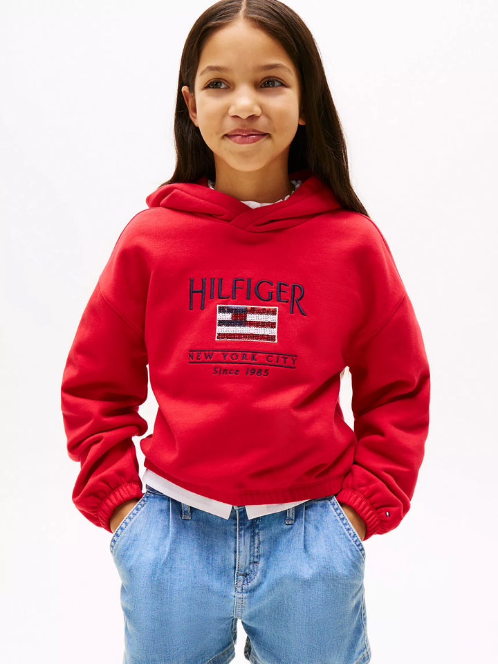 Tommy Hilfiger Kids' Sequin Flag Logo Hoodie