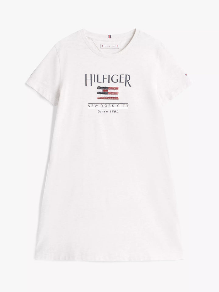 Tommy Hilfiger Kids' Hilfiger Sequin Flag T-Shirt Dress