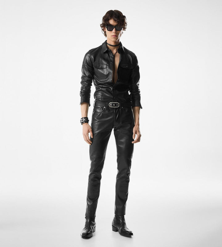 TOM FORD SHINY NAPPA PLONGE WESTERN SHIRT
