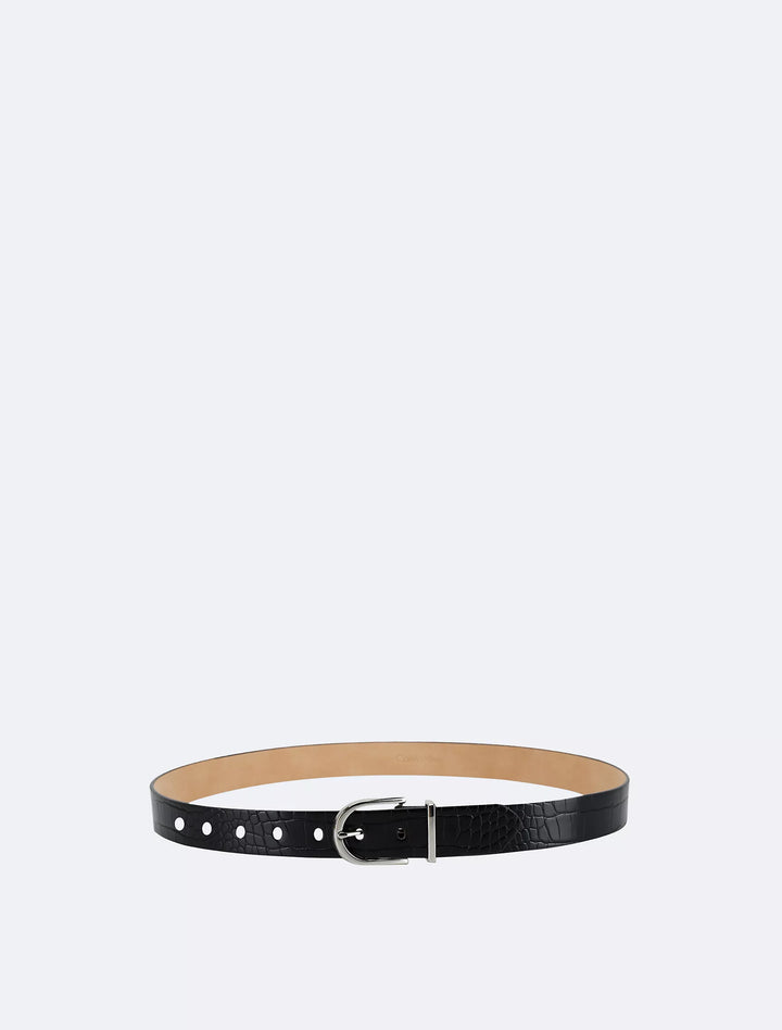 Calvin Klein Textured Round Buckle Belt