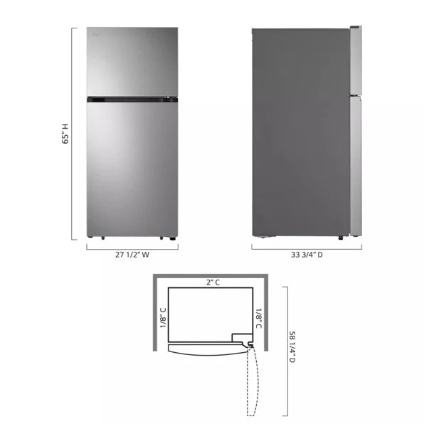 LG 28-inch Wide Top Freezer Refrigerator - 18 cu. ft. - LT18S2100S