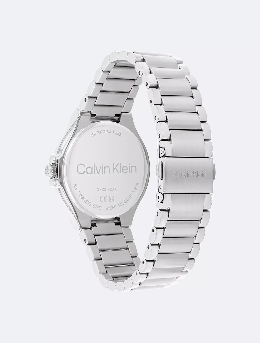 Calvin Klein Textured Monogram Logo Dial Silicone Strap Watch