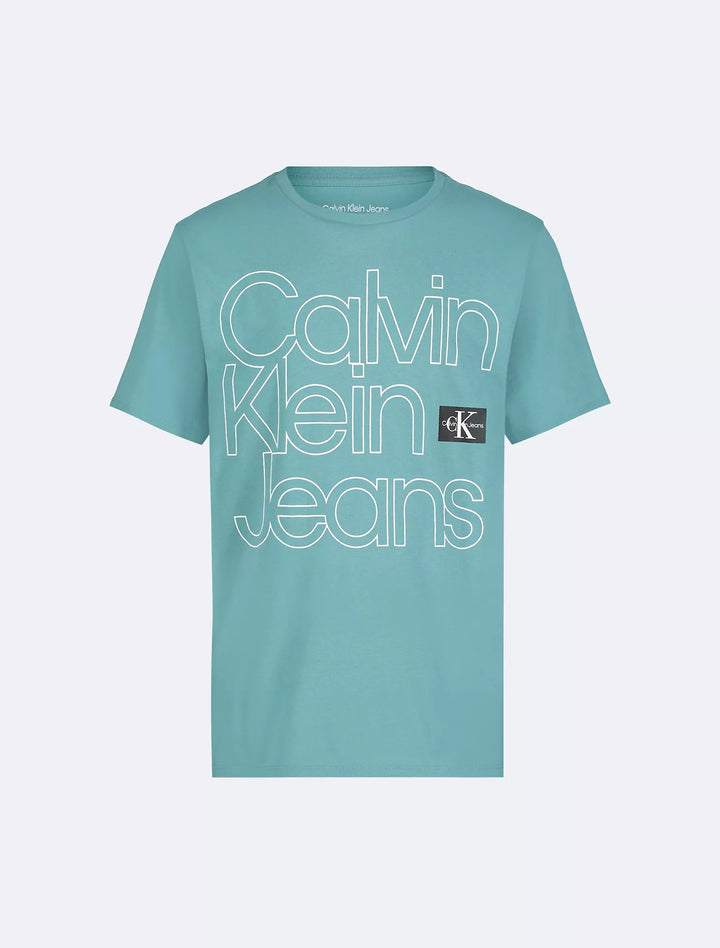 Calvin Klein Boys Outline Logo Graphic Classic T-Shirt