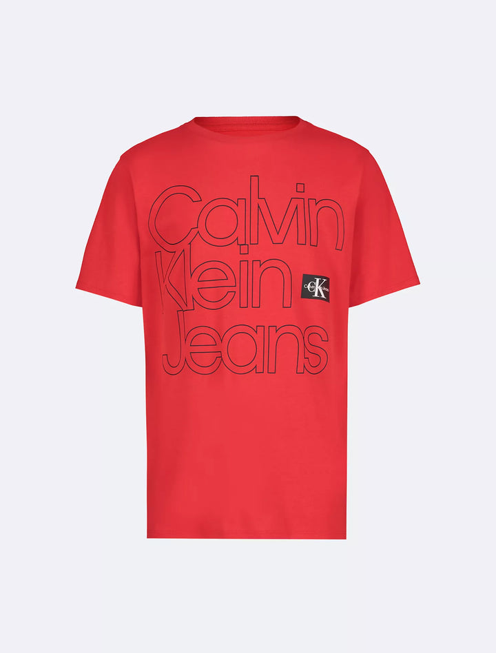 Calvin Klein Boys Outline Logo Graphic Classic T-Shirt