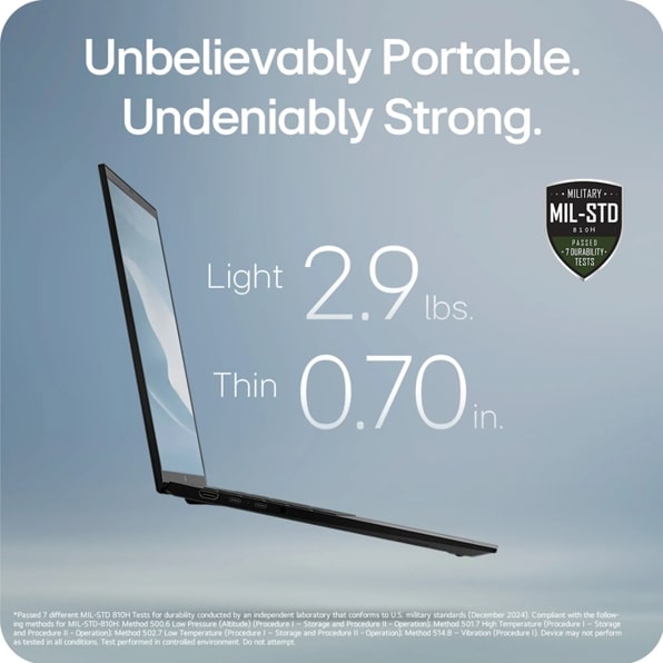 LG 16Z90TL-H.AUB7U1 LG gram 16", Copilot+ PC, Thin and Lightweight Laptop, Windows 11 Home, Intel Evo Edition - Intel® Core™ Ultra 7, 32GB RAM, 2TB SSD, Black