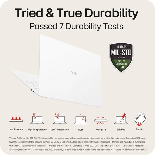 LG 15Z90ST-G.AAW4U1 LG gram SuperSlim 15.6” OLED Thin and Lightweight Laptop, Intel® Evo™ Edition- AI-enabled Intel® Core™ Ultra 5 processor, Windows 11 Home, 16GB RAM, 512GB SSD, White