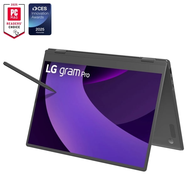 LG 16T90TP-K.AAB4U1 LG gram Pro 2-in-1 16", Thin and Lightweight Laptop, Windows 11 Home, Intel® Evo Edition - Intel® Core™ Ultra 7, 16GB RAM, 1TB SSD, Black