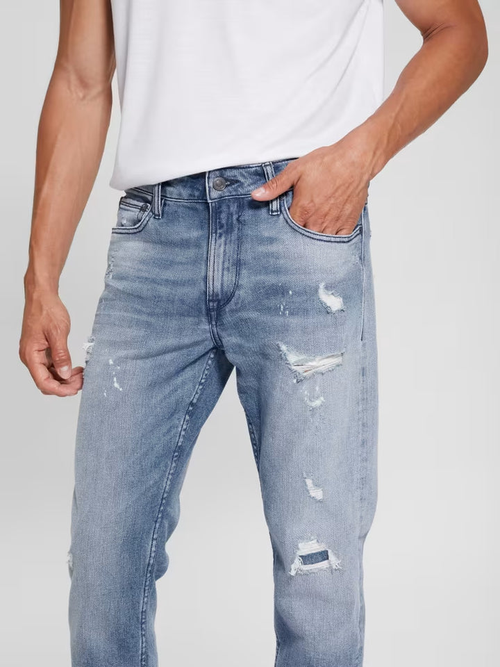 Guess Eco Rip-and-Repair Tapered Jeans