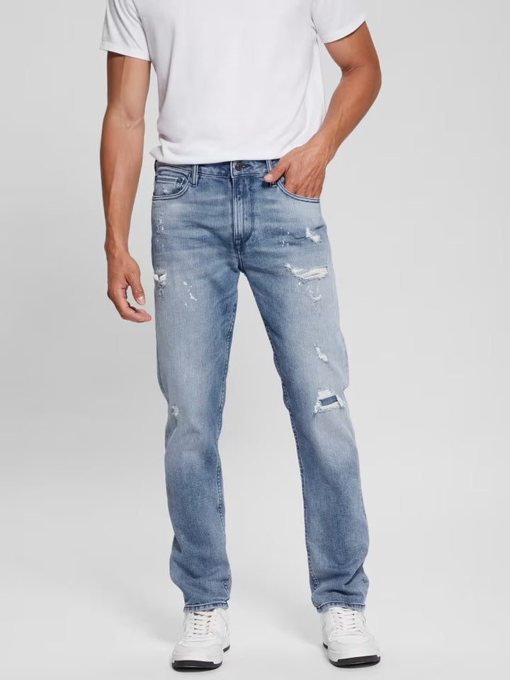 Guess Eco Rip-and-Repair Tapered Jeans