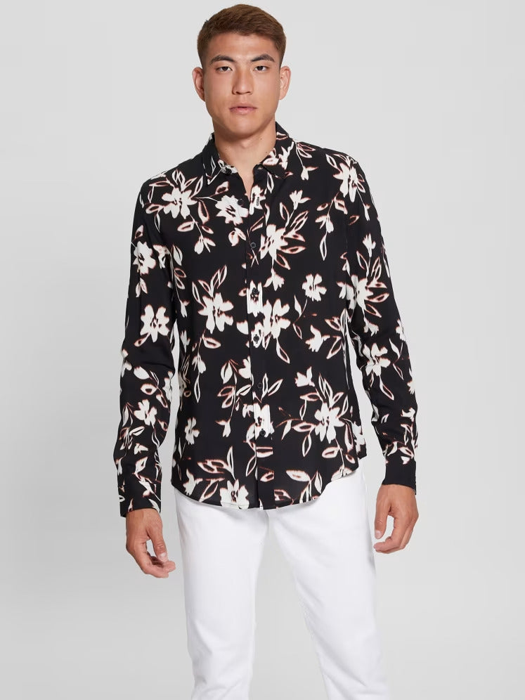 Guess Eco Ikat Floral Long-Sleeve Shirt