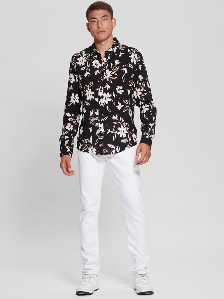 Guess Eco Ikat Floral Long-Sleeve Shirt