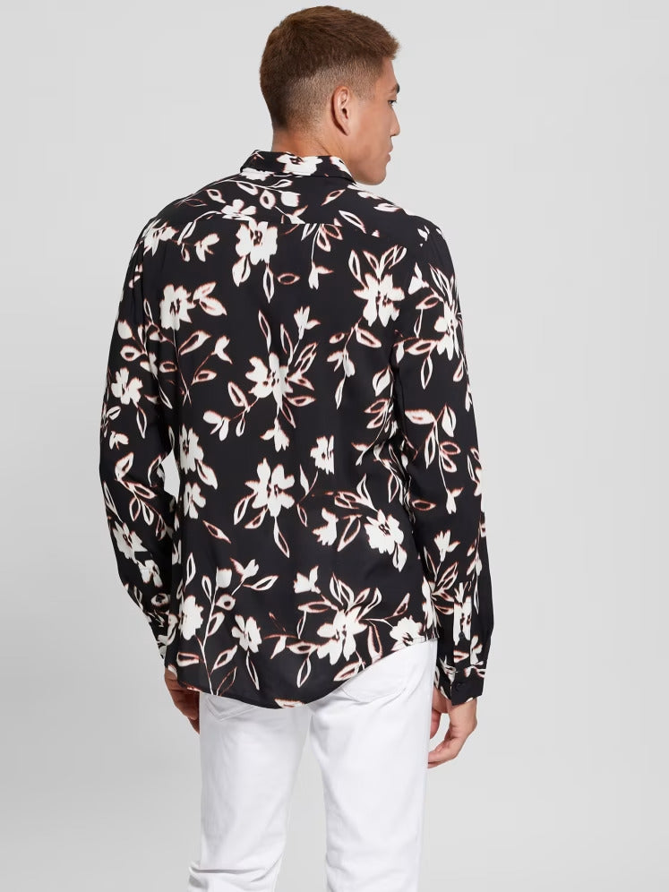 Guess Eco Ikat Floral Long-Sleeve Shirt