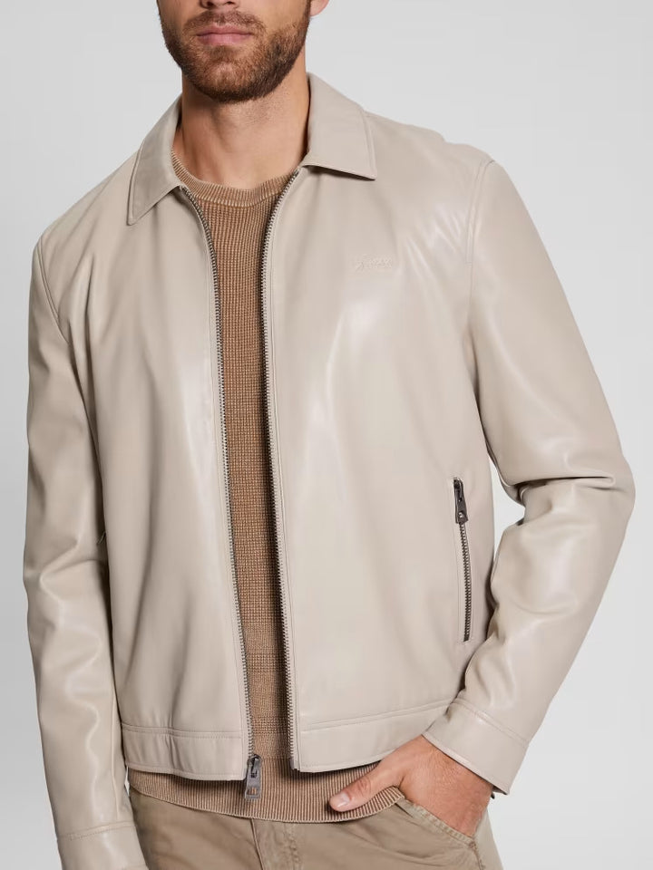 Guess District Faux-Leather Zip Jacket