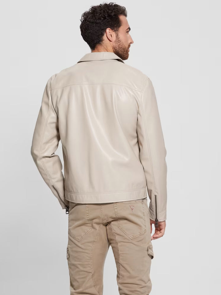 Guess District Faux-Leather Zip Jacket