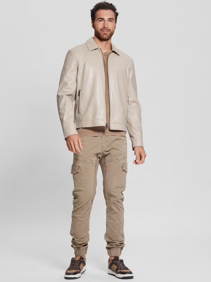 Guess District Faux-Leather Zip Jacket