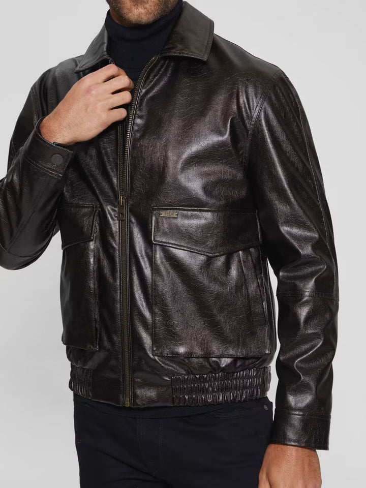 Guess Multipocketed Aviator Flight Jacket