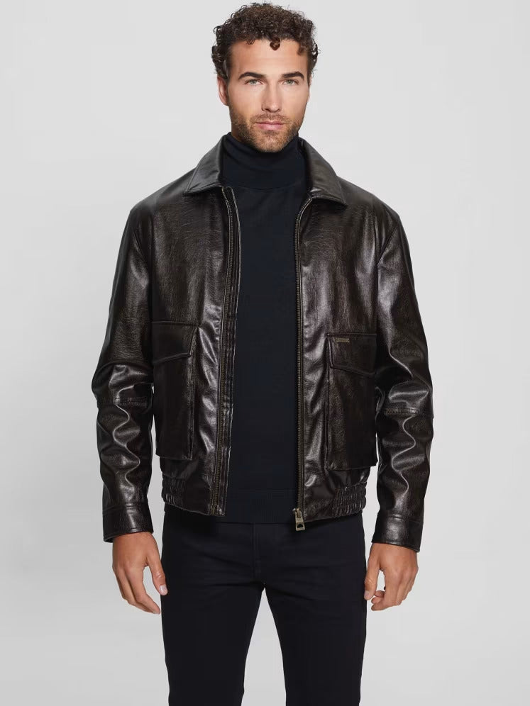 Guess Multipocketed Aviator Flight Jacket