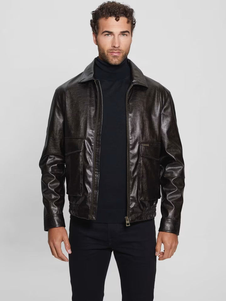 Guess Multipocketed Aviator Flight Jacket