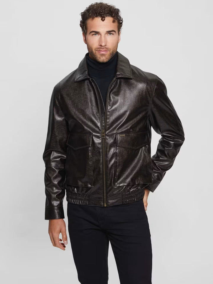 Guess Multipocketed Aviator Flight Jacket