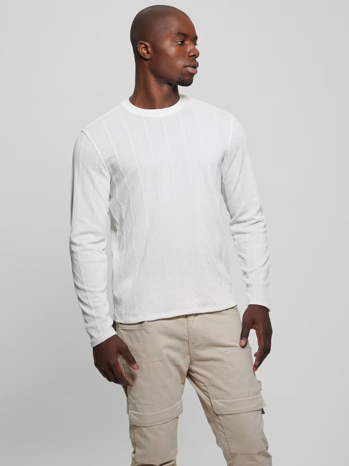 Guess Textured Knit Long-Sleeve Top