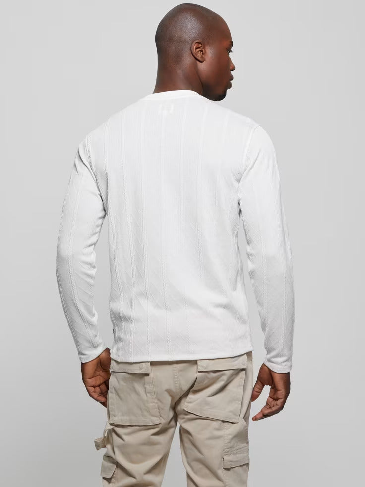 Guess Textured Knit Long-Sleeve Top