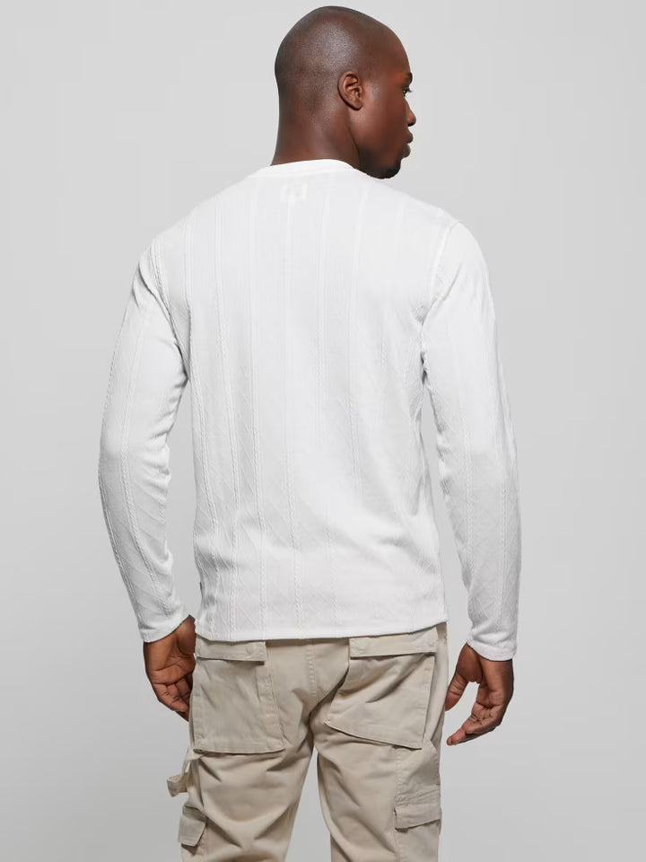 Guess Textured Knit Long-Sleeve Top
