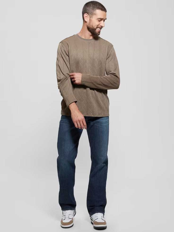 Guess Textured Knit Long-Sleeve Top