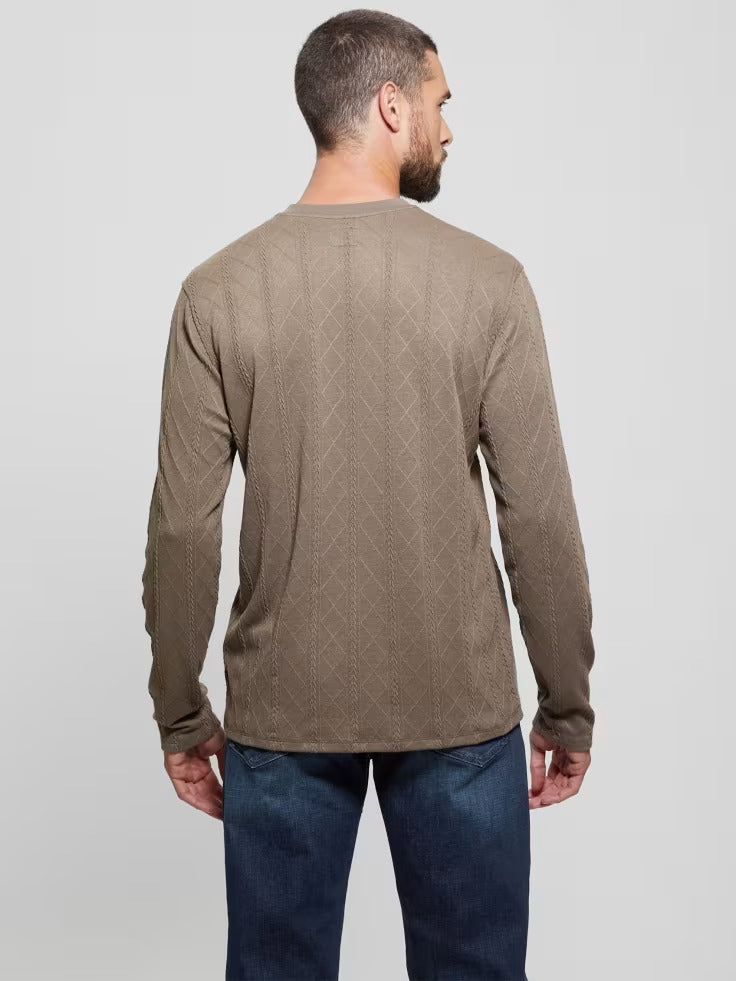 Guess Textured Knit Long-Sleeve Top