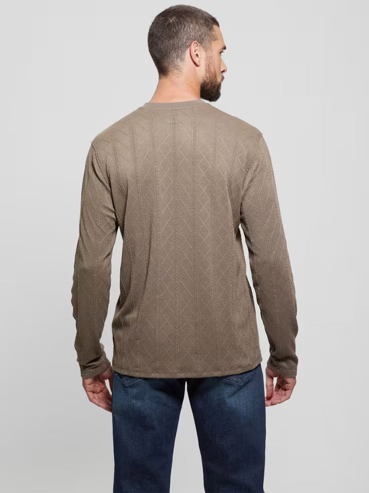 Guess Textured Knit Long-Sleeve Top