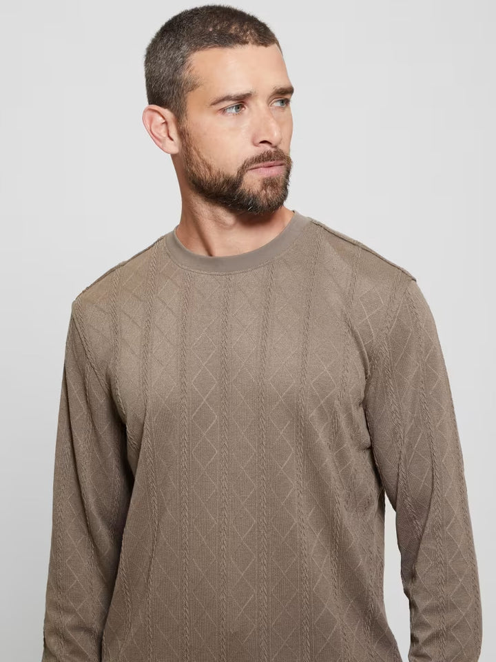 Guess Textured Knit Long-Sleeve Top